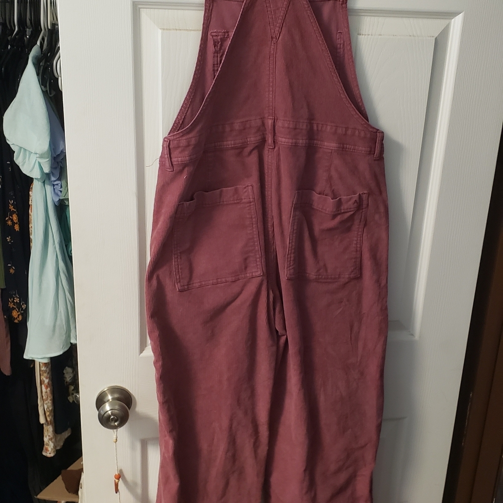 American Eagle Outfitters Mauve/Pink Wide-Leg Overalls - Picture 4 of 6